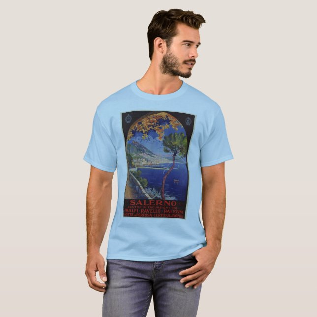 Salerno Italy vintage summer travel ad T-Shirt (Front Full)