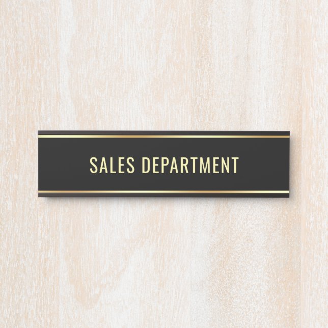 Sales Department Template Customisable Name Text Door Sign (Front)