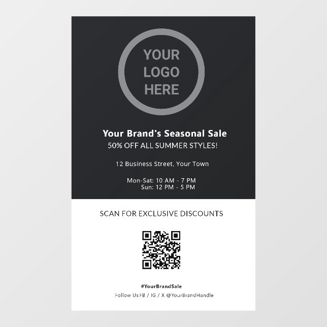 Sales & Discounts Promotional Custom Logo QR Code (Sheet)