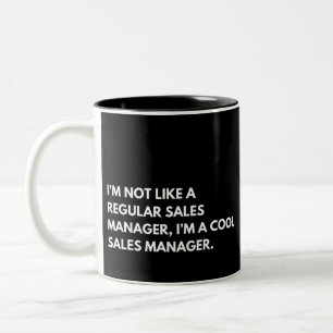 Sales Manager Funny Saying Two-Tone Coffee Mug
