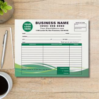 Sales Receipt Quotation Invoice Service Form Custom Letterhead