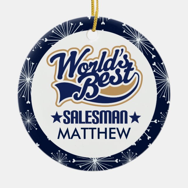 Salesman Personalised Christmas Ornament (Front)