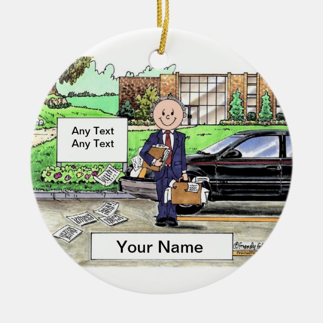 Salesperson - Male Ceramic Ornament (Front)