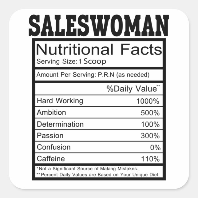 Saleswoman Square Sticker (Front)