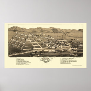 Salida, CO Panoramic Map - 1882 Poster