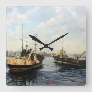 Saliendo a feaner/Saíndo a faenar/Going fishing Square Wall Clock
