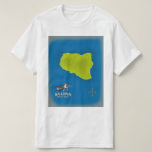 Salina, Sicily map travel poster map T-Shirt