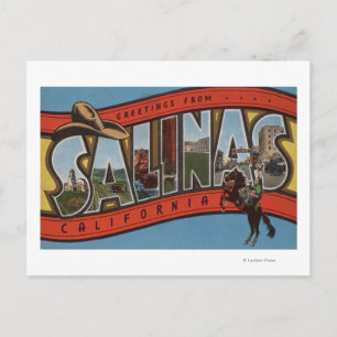 Salinas, California - Large Letter Scenes - Rode Postcard