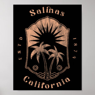 Salinas California Retro Surfer Vintage Beach  Poster
