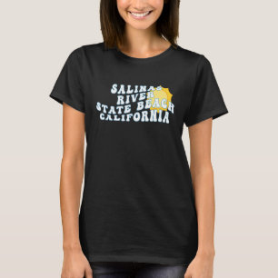 Salinas River State Beach California CA Retro Wavy T-Shirt