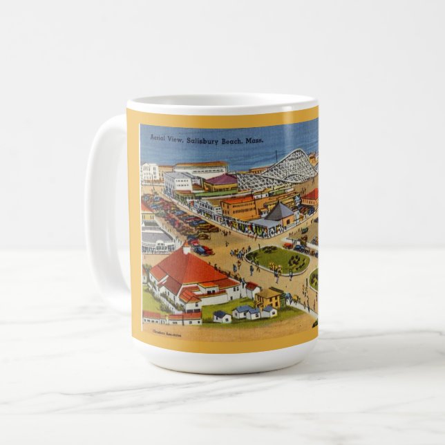 Salisbury Beach Vintage Postcard Coffee Mug (Front Left)