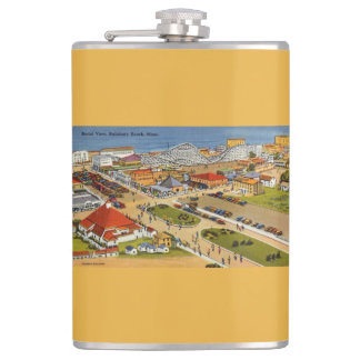 Salisbury Beach Vintage Postcard Hip Flask