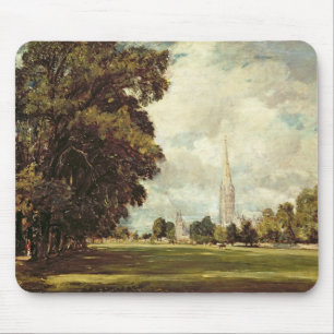 Salisbury Cathedral from Lower Marsh Close, 1820 Mouse Pad