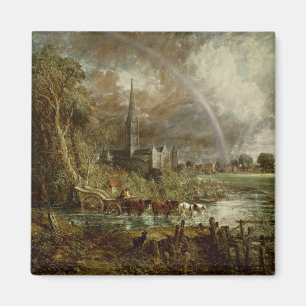 Salisbury Cathedral From the Meadows, 1831 Magnet