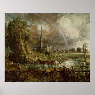 Salisbury Cathedral From the Meadows, 1831 Poster