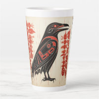 Salish native pacific northwestern art style raven