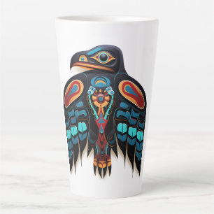 Salish raven totem  latte mug