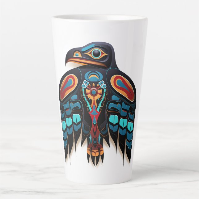 Salish raven totem  latte mug (Front)