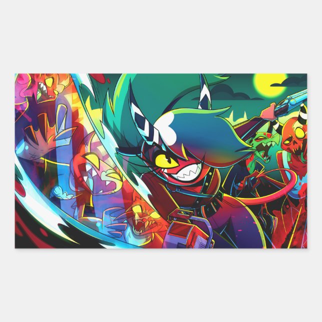 Sallie May Halloween Slasher | Helluva Boss |  Rectangular Sticker (Front)