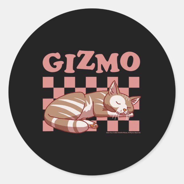 Sally Face Gizmo The Cat Chequered Nap Pattern  Classic Round Sticker (Front)