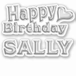 Sally Happy Birthday silver Sticker