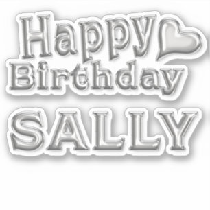 Sally Happy Birthday silver sticker sticker