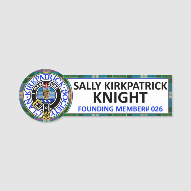 Sally Kirkpatrick Knight CKS Name Badge (Front)