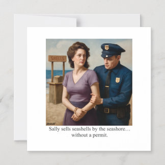 Sally sells seashells by the seashore magnetic invitation