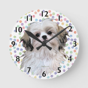 Sally Shih Tzu Round Clock