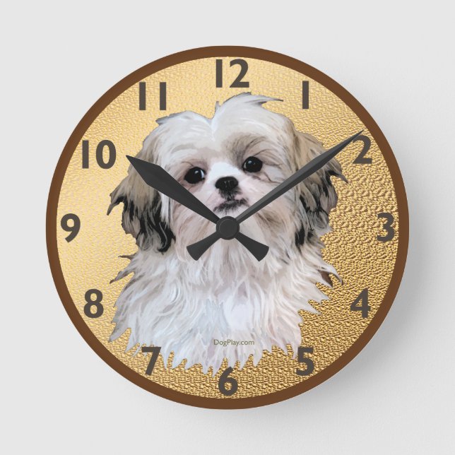 Sally Shih Tzu Round Clock (Front)