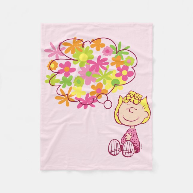 Sally Thinking of Flowers Fleece Blanket (Front)