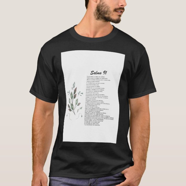 Salmo 91, Spanish Bible Verse  T-Shirt (Front)