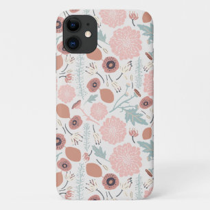 Salmon And Blue Playful Flower Mix iPhone 11 Case