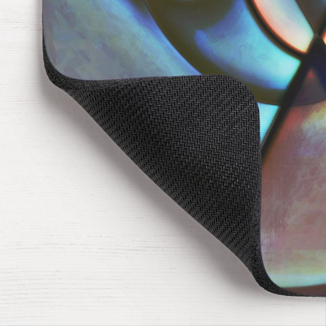 Salmon and blue spiral smooth texture mosaic  mouse pad (Corner)