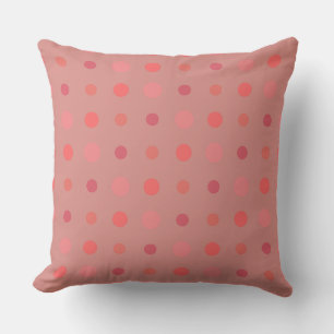 Salmon and pink dots cushion