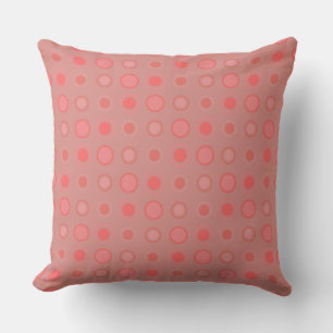 Salmon and pink dots cushion