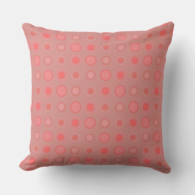 Salmon and pink dots cushion (Front)