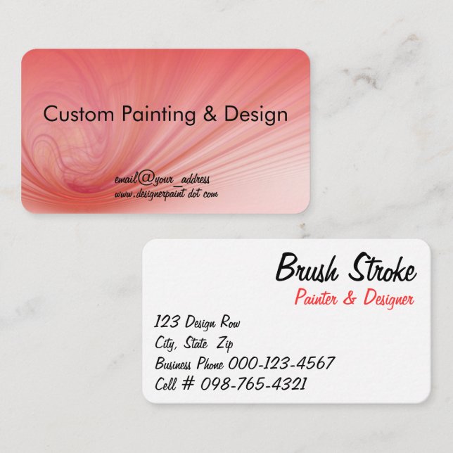 Salmon And Red Rays Business Card (Front/Back)