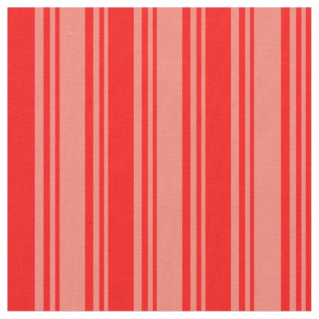 Salmon and Red Stripes Pattern Fabric (Close Up)