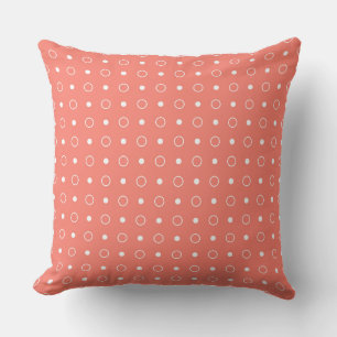 Salmon and white dots cushion