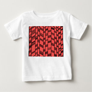 Salmon Art Deco Lines Baby T-Shirt