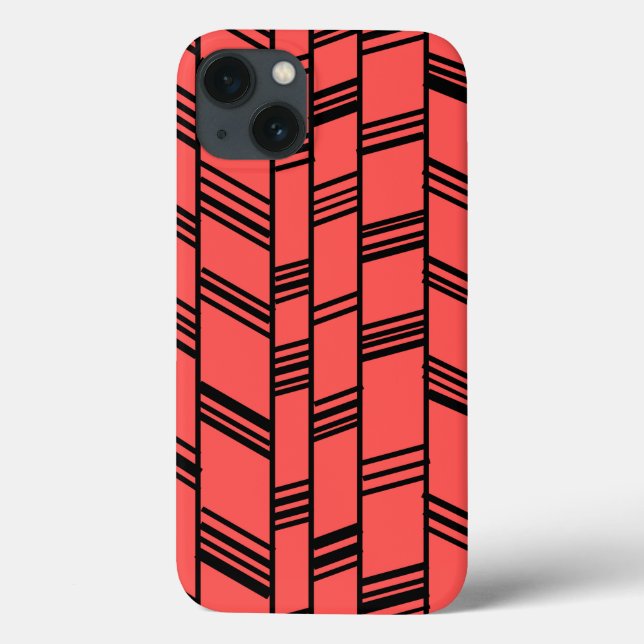 Salmon Art Deco Lines  Case-Mate iPhone Case (Back)