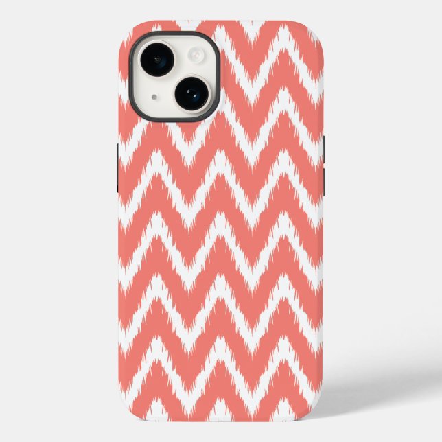 Salmon Asian Moods Ikat Chevrons Case-Mate iPhone Case (Back)