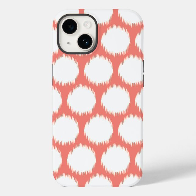 Salmon Asian Moods Ikat Dots Case-Mate iPhone Case (Back)