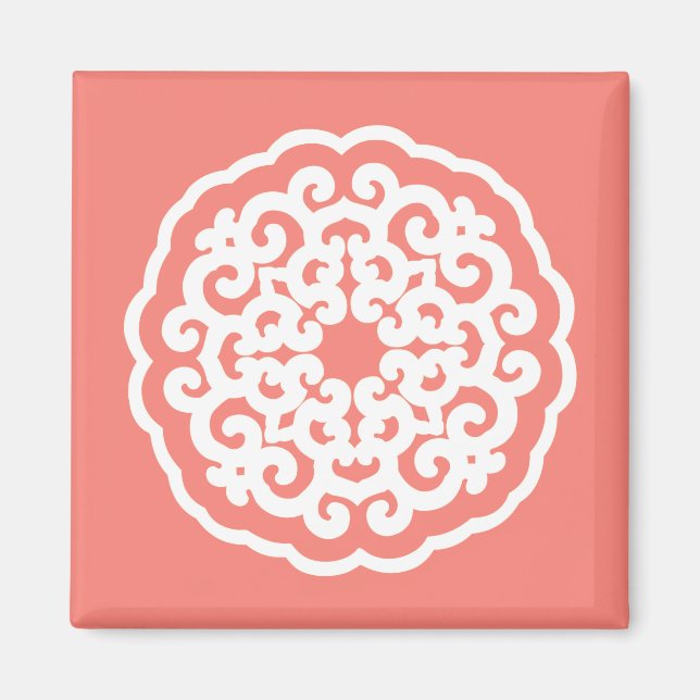 Salmon Asian Moods Mandalla Magnet (Front)