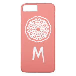 Salmon Asian Moods Mandalla with initial iPhone 8 Plus/7 Plus Case