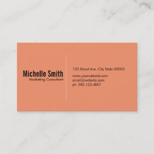 Salmon background with Divider Line Business Card