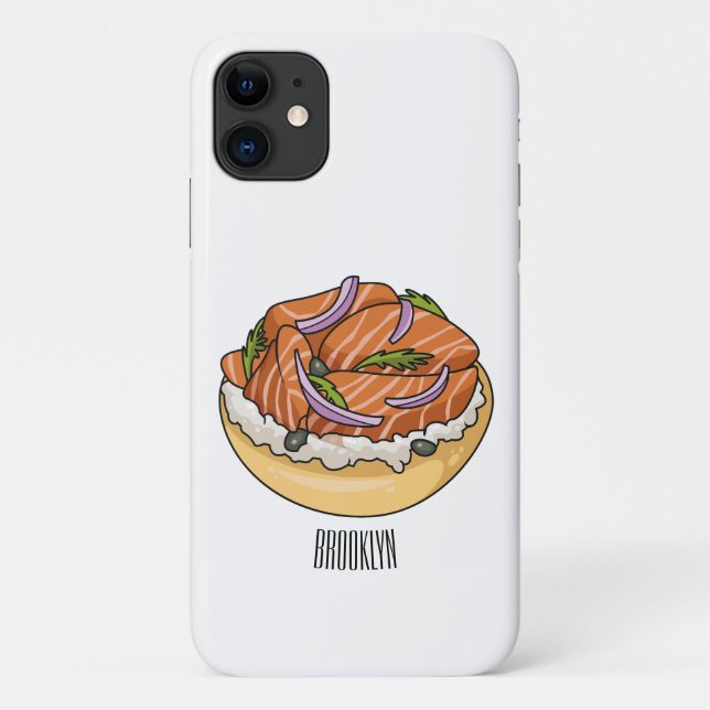 Salmon bagel cartoon illustration  Case-Mate iPhone case (Back)