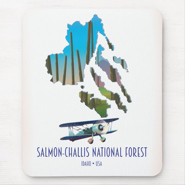 Salmon-Challis National Forest map Mouse Pad (Front)