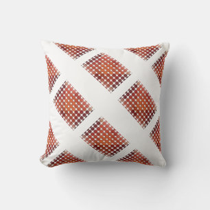 Salmon circles or balls, forming crossed plaid cushion